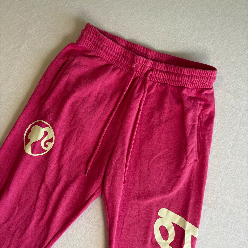 Barbie Official Pink Sweatpant Jogger Graphic Logo Y2K Loungewear Women's Size M